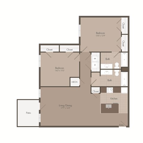 a floor plan of aria of a apartment building